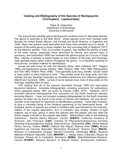 Catalog and Bibliography of the Species of - Bio