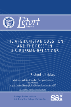 The Afghanistan Question and the Reset in U.S.