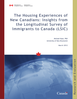 The housing experiences of new Canadians