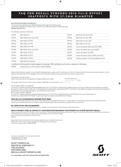 FAQ for Recall syncros 2016 FL 1_0 seatposts with 27_2 mm