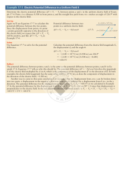 Example 17-5 Electric Potential Difference in a Uniform Field II