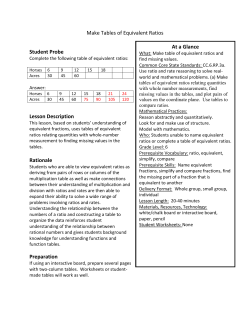 Make Tables of Equivalent Ratios
