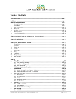 ASSA Race Rules and Procedures