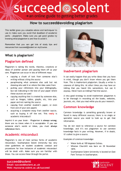 Avoiding plagiarism summary