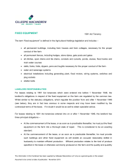 fixed equipment - Gillespie Macandrew LLP