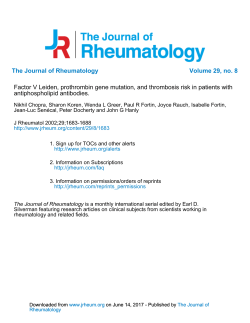 The Journal of Rheumatology Volume 29, no. 8 antiphospholipid