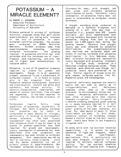 POTASSIUM - A MIRACLE ELEMENT?