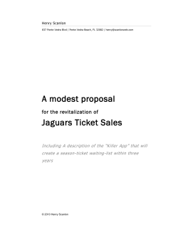 A modest proposal Jaguars Ticket Sales