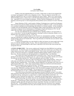 Cow Fertility - Western Cowman