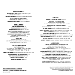 Tapas Menu - Harry`s Hospitality Group