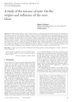 A study of the science of taste: On the origins