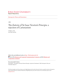 The rhetoric of Sir Isaac Newton`s Principia: a rejection of Cartesianism