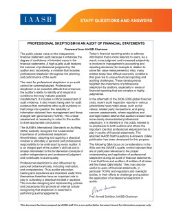 professional skepticism in an audit