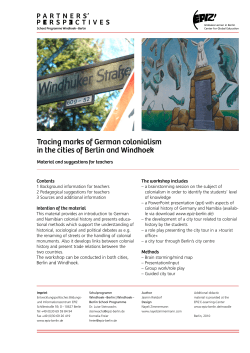 Tracing marks of German colonialism in the cities of Berlin and