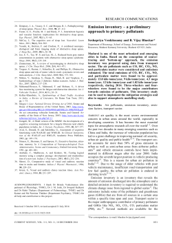 Emission inventory &ndash; a preliminary approach to primary pollutants