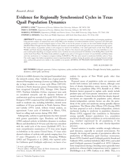 Evidence for Regionally Synchronized Cycles in Texas Quail