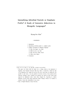 Intensifying Adverbial Particle or Emphatic Prefix? A