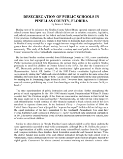 desegregation of public schools in pinellas county, florida