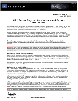 MAP Capture Server Maintenance