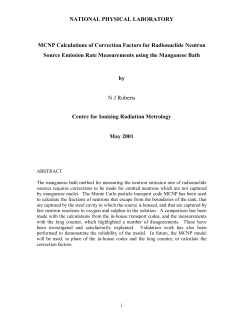 NATIONAL PHYSICAL LABORATORY MCNP Calculations of