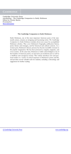 The Cambridge Companion to Emily Dickinson