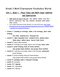 Grade 3 Math Expressions Vocabulary Words