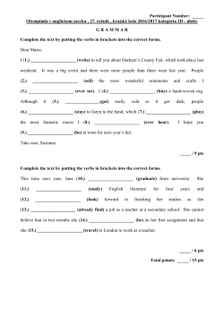 Participant Number: _____ Olympi&aacute;da v anglickom jazyku , 27