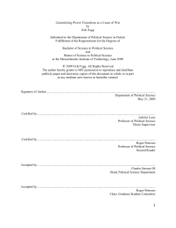 Generalizing Power Transitions as a Cause of War by Erik