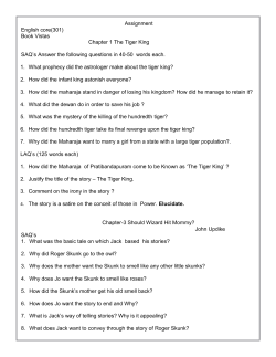 Assignment English core(301) Book Vistas Chapter 1 The Tiger King