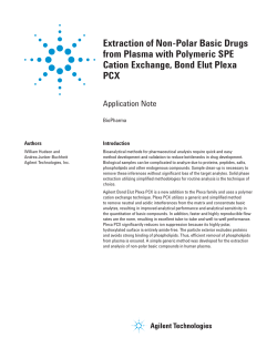 Extraction of Non-Polar Basic Drugs from Plasma with Polymeric