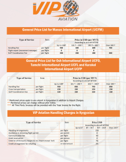 Ground Handling Charges For Kyrgizstan