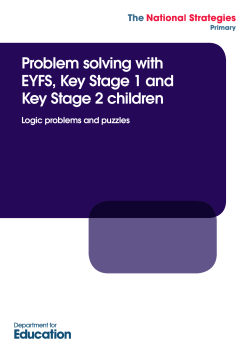 Problem solving with EYFS, Key Stage 1 and Key Stage 2 children