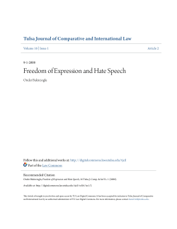 Freedom of Expression and Hate Speech