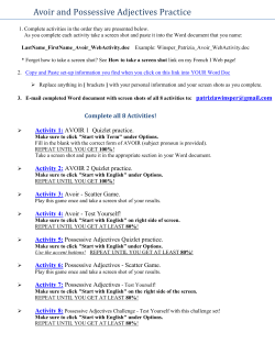 Avoir and Possessive Adjectives Practice
