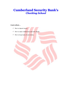 Writing Checks - Cumberland Security Bank