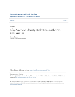 Afro-American Identity: Reflections on the Pre
