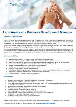 Latin American - Business Development Manager