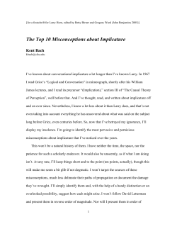 The Top 10 Misconceptions about Implicature