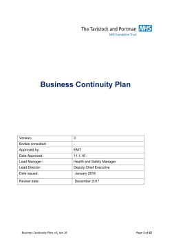 Business Continuity Plan - tavistockandportman.nhs.uk