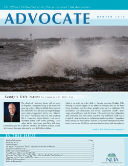 IN THIS ISSUE - The New Jersey Land Title Association