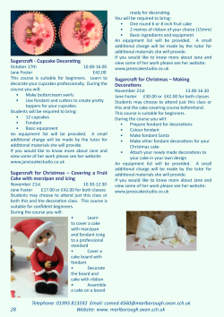 Telephone: 01993 813592 Email: comed.4560