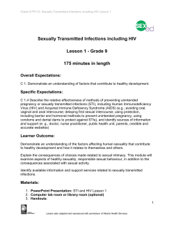 STI Lesson 1 - Region of Durham