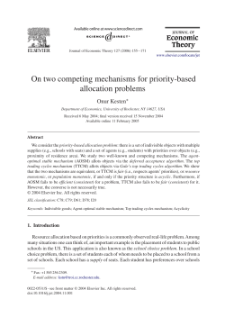 On two competing mechanisms for priority