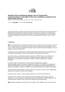 Analysis of the existing European Law on Commercial
