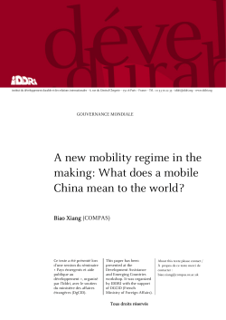 A new mobility regime in the making: What does a mobile