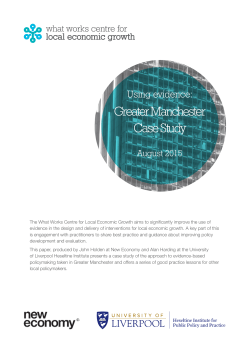 Greater Manchester Case Study - What Works Centre for Local