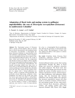 Adaptation of floral traits and mating system to pollinator
