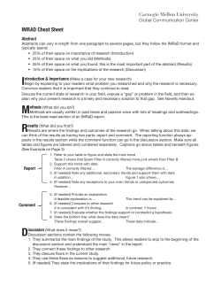 IMRAD Cheat Sheet