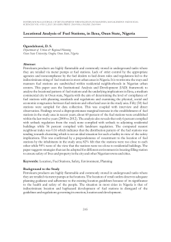 Locational Analysis of Fuel Stations, in Ilesa, Osun State, Nigeria