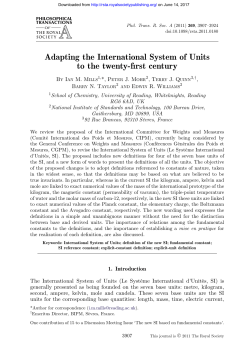 Adapting the International System of Units to the twenty